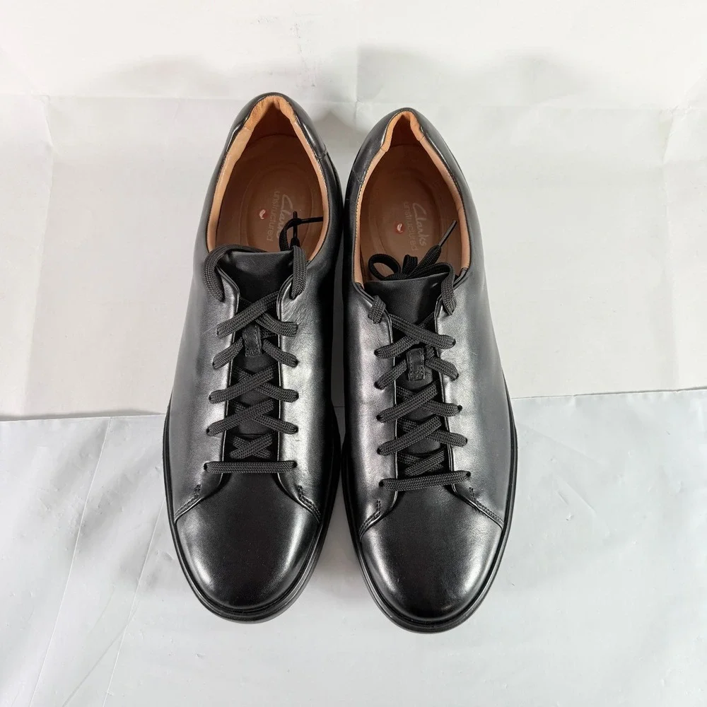 Clarks Un Costa Lace Black Leather Men's Oxford Sneakers Size 13 M